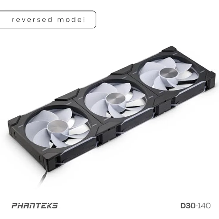 Phanteks D30 PWM Reverse Airflow, D-RGB Lüfter, 3er Pack - 140mm, schwarz – Bild 2