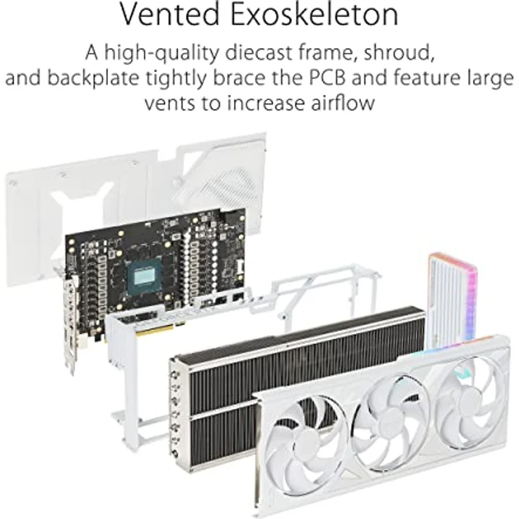 ASUS ROG Strix GeForce RTX 4080 16GB White OC Edition GDDR6X Gaming Grafikkarte (NVIDIA DLSS 3, PCIe 4.0, 16GB GDDR6X, 2x HDMI 2.1a, 3x DisplayPort 1.4a, weiß, ROG-STRIX-RTX4080-O16G-GAMING-WHITE) – Bild 5