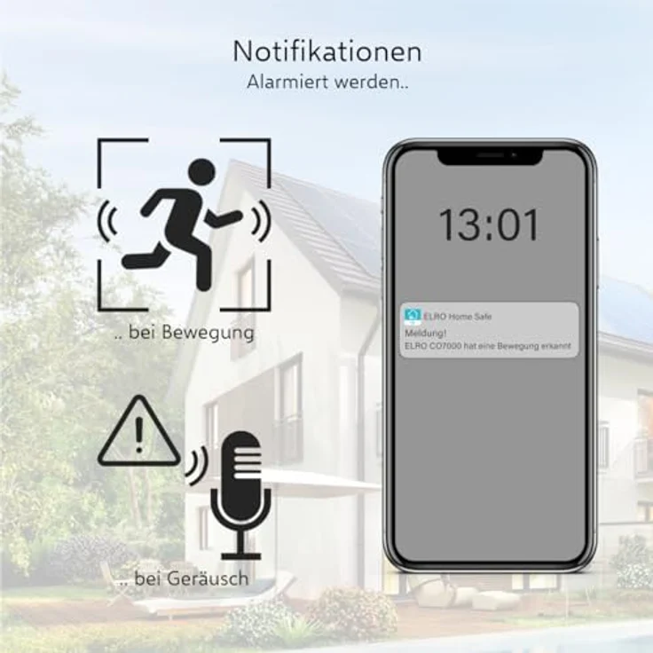 ELRO CO7000 Außen WiFi IP Sicherheitskamera mit Bewegungssensor und Nachtsicht - Full HD 1080P Überwachungskamera - IP66 Wasserdicht – Bild 5