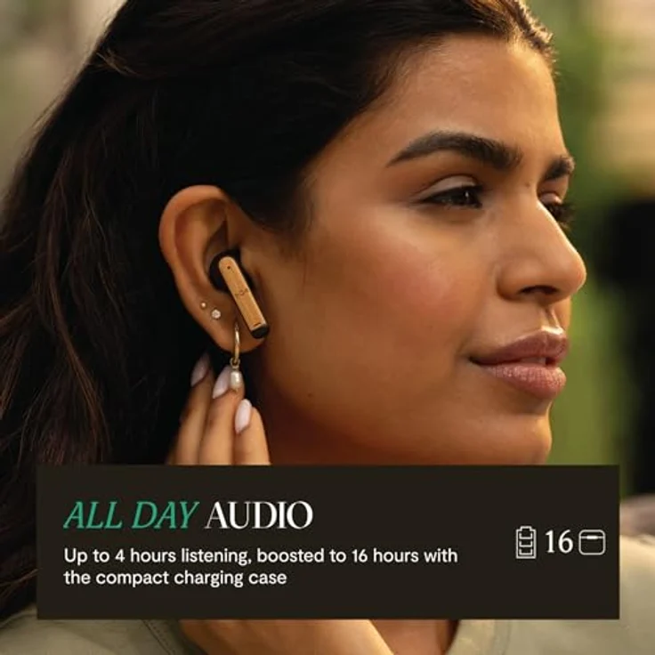 House of Marley Zion TWS Earbuds, Kabellose Kopfhörer mit 16 Stunden Laufzeit, Schwarz – Bild 4