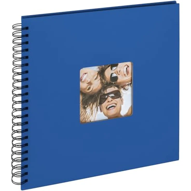 Walther design Fotoalbum Fun, Spiralalbum royalblau, 30x30 cm mit 50 schwarzen Seiten aus säurefreiem Fotokarton – Bild 1