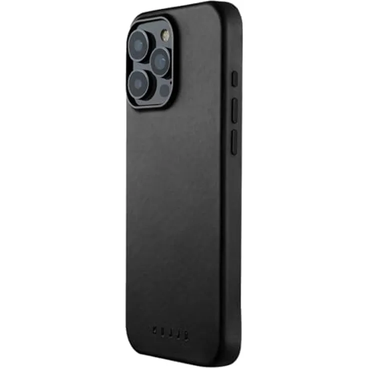 Mujjo Leather Case iPhone 16 Pro Max Schwarz - Hochwertige Lederhülle mit MagSafe-Unterstützung
