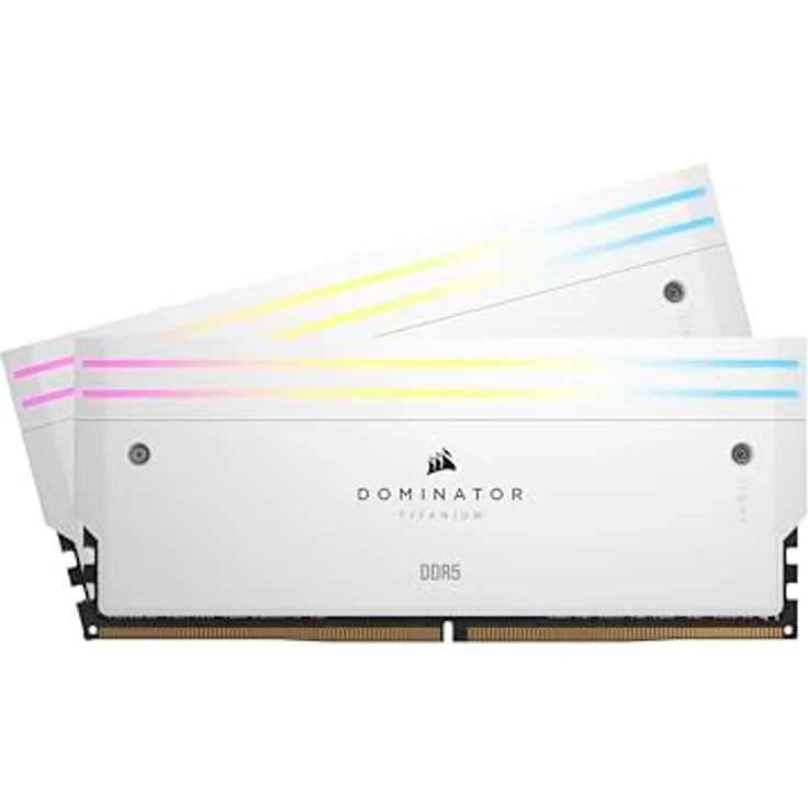 CORSAIR Dominator Titanium RGB DDR5 RAM 96GB (2x48GB) DDR5 6400MHz CL32 Intel XMP iCUE-Kompatibler Computerspeicher - Weiß (CMP96GX5M2B6400C32W) – Bild 1