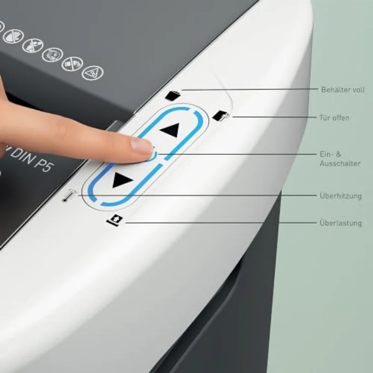Leitz IQ OptiMax Autofeed 200, Partikelschnitt Aktenvernichter P-4, 200 Blatt Kapazität, BRT Technologie, 21 l Behälter – Bild 8