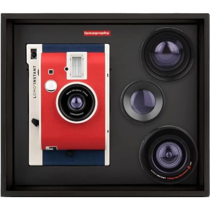 Lomo Lomo'Instant, Sofortbildkamera mit eingebautem Blitz, Fokusbereich 0,4 m bis unendlich, Mehrfarbig