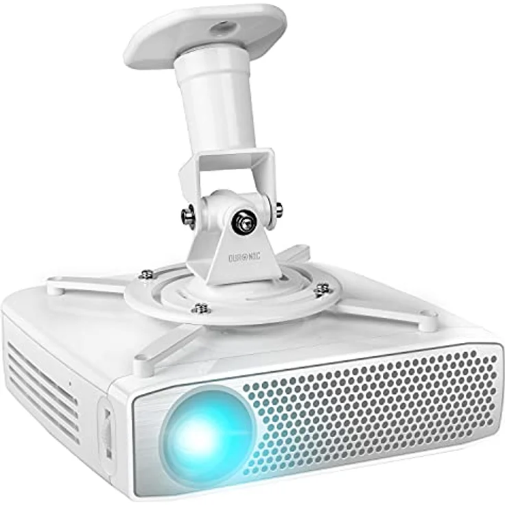 Duronic PB07XB Projektorhalterung, Deckenhalterung für Beamer bis 10 kg, 360° drehbar, 180° schwenkbar und neigbar, inkl. Montagematerial – Bild 1