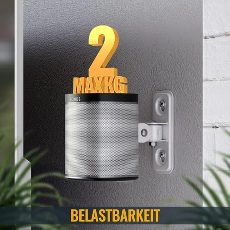 RICOO Lautsprecher Wandhalterung schwenkbar neigbar LH431W für SONOS Play 1 / Wlan Airplay Lautsprecher-Wandhalter / Halterung-Lautsprecherboxen / Multiroom Speaker Full-Motion Mount / Weiß – Bild 5