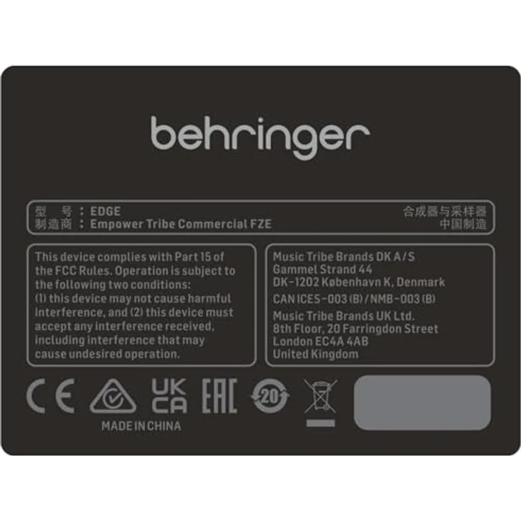 Behringer Edge Synthesizer, Analoger Drum Synthesizer mit 2 Oszillatoren, Hardsync, 8 Step Analog Sequencer und Patchfeld – Bild 6