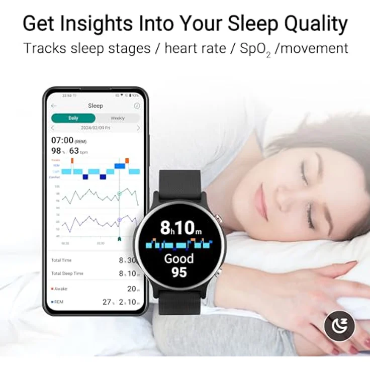 Asus Vivowatch 6, Smartwatch in Schwarz mit Gesundheitsmonitoring und Fitness-Tracking, One Size – Bild 6