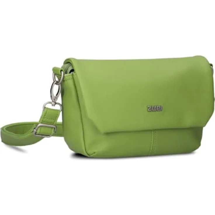Zwei Mademoiselle.M Messenger 28 cm, Laptop-Tasche aus 100% Polyurethan, grün