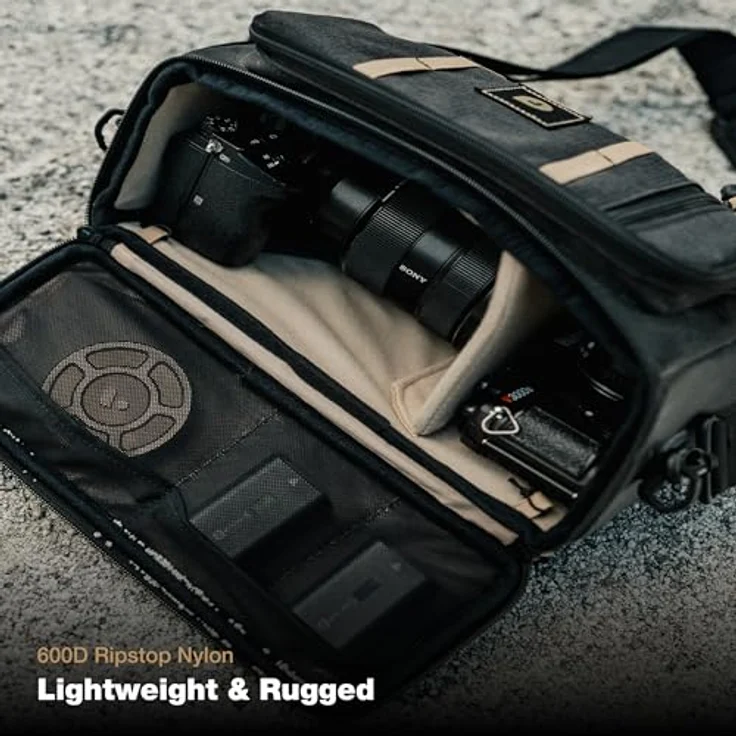 PolarPro Roadrunner 6L Umhängetasche - professionelle Schultertasche für Kamera-/Drohnenausrüstung - Leica Q3 + Sony FX3 - blau – Bild 4