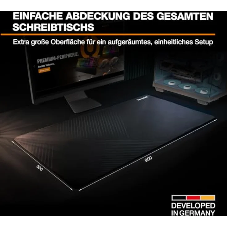 be quiet! Mousepad XL, Schwarz, Extra großes Gaming-Mauspad mit rutschfester Basis und glatter Stoffoberfläche – Bild 3