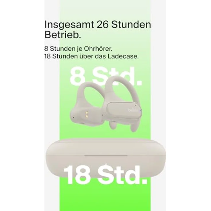 Belkin SoundForm ClearFit kabelloser Open-Ear Kopfhörer, Bluetooth, wasserfest (IPX5), Sandfarben – Bild 4