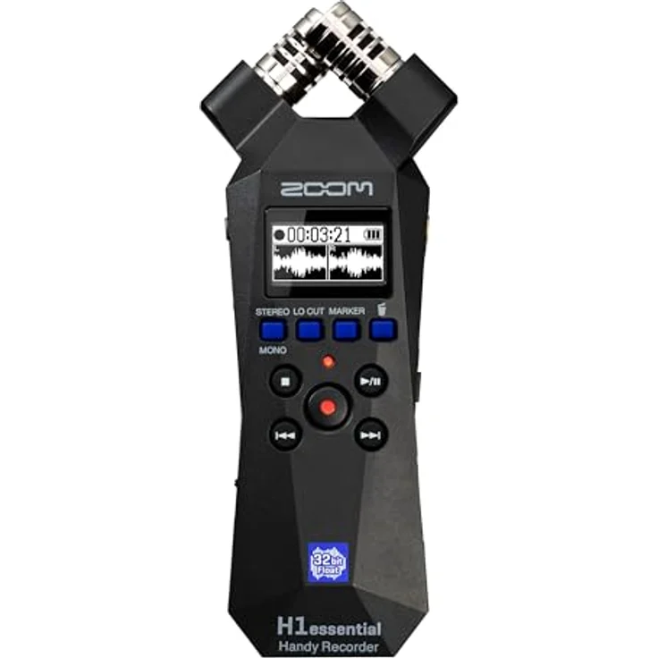 Zoom H1essential Mobiler Stereo Audio-Recorder, 32-Bit-Float-Aufnahme, XY-Mikrofone, USB-C Anschluss, OLED-Display – Bild 1
