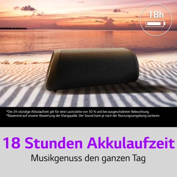 LG XBOOM Go DXG5, tragbarer Bluetooth-Lautsprecher (20 Watt, Google Assistant, Siri, Beleuchtung), Schwarz – Bild 5