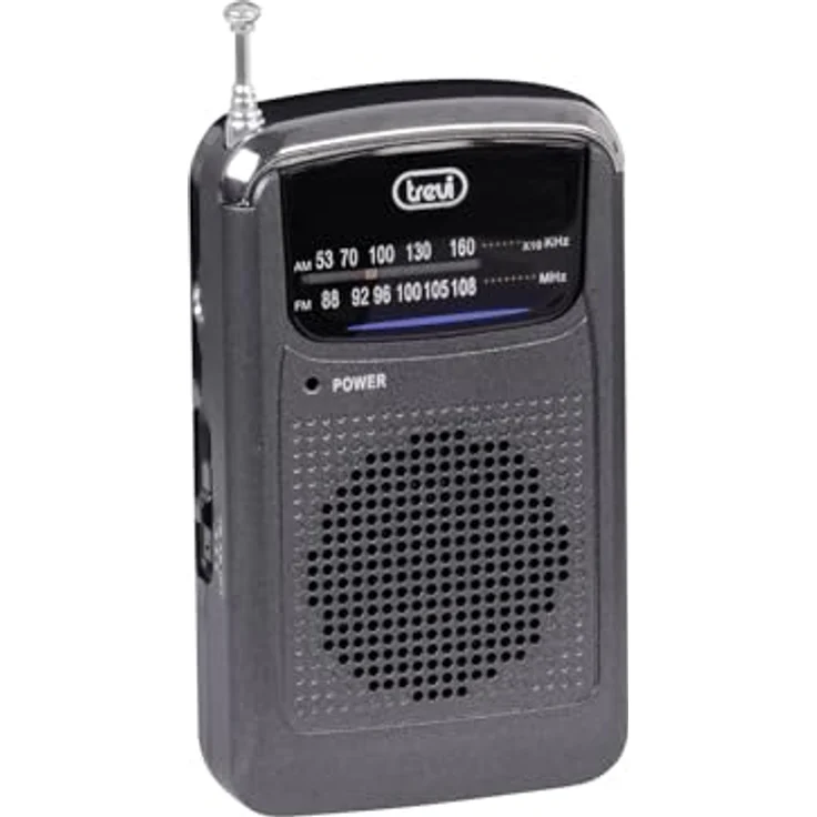 Trevi RA 710, Tragbares AM/FM Radio mit integrierten Lautsprecher und Kopfhöreranschluss, Grau – Bild 3