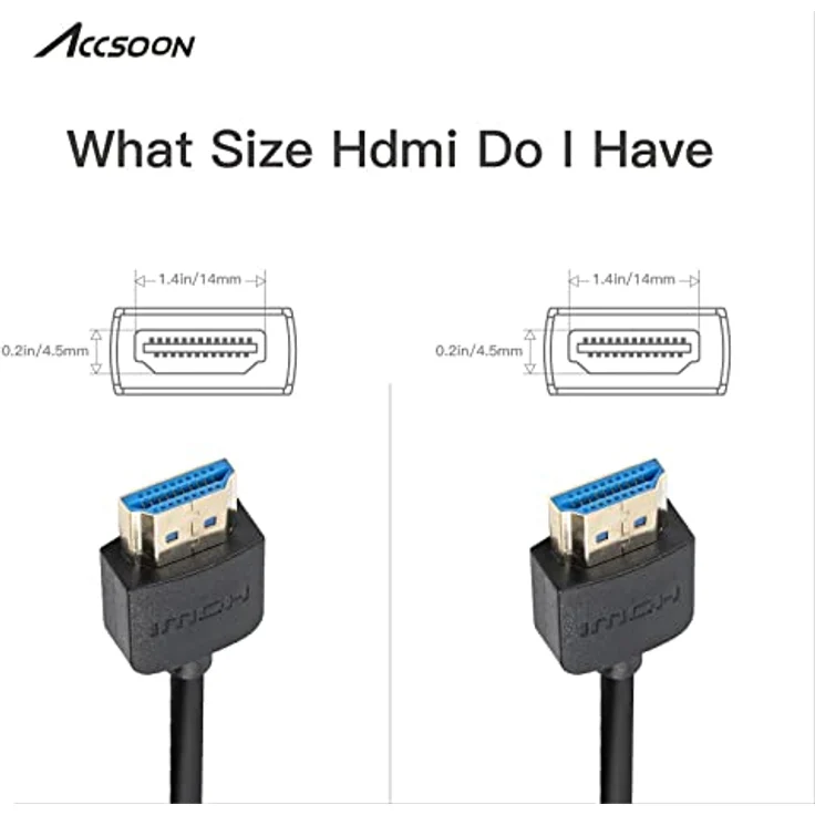 Accsoon HDMI Cable (A-A) HDMI-zu-HDMI-Kabel, 50 cm, High Speed, Ultra HD, 1080p, kompatibel mit Kamera, Monitor, Gimbal – Bild 3