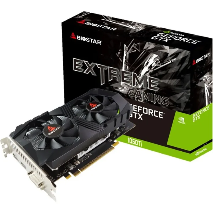 Biostar Grafikkarte VN1055TF41 4 GB GDDR5 4 GB, ideal für moderne Gaming und Multimedia, Dual Slot Fansink, schwarz