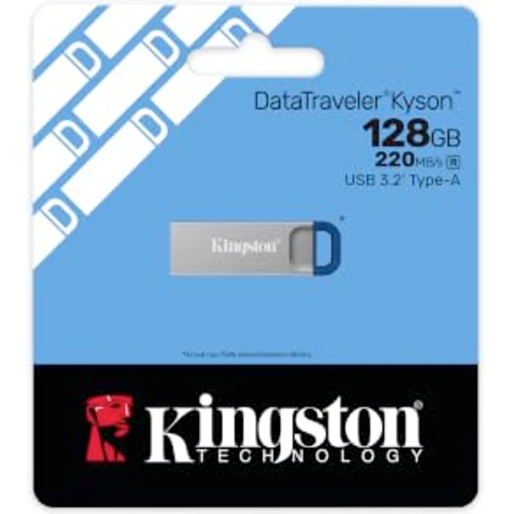 Kingston DataTraveler Kyson G2, 128GB USB 3.2 Gen 1 USB-Stick mit bis zu 220MB/s Lesegeschwindigkeit, grau – Bild 3