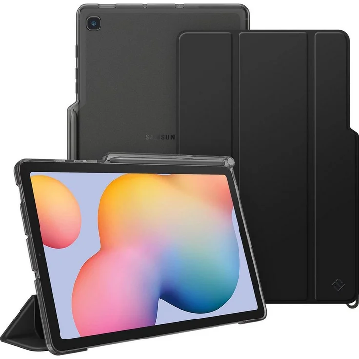 Fintie Tablet-Hülle für Samsung Galaxy Tab S6 Lite 10.4 2022/2020 - Slim Schutzhülle Transparente Rückseite, Auto Sleep/Wake, Schwarz