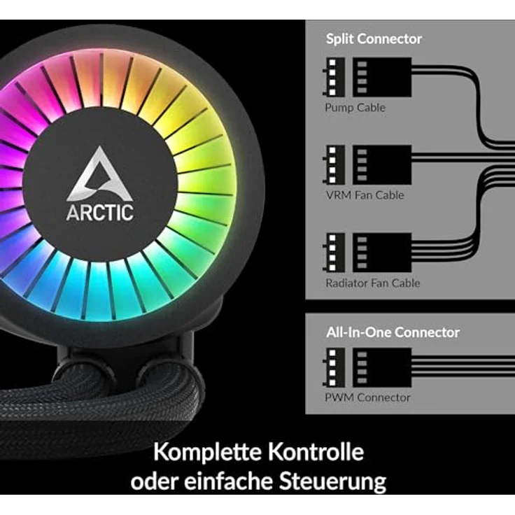ARCTIC Liquid Freezer III 420 A-RGB - Wasserkühlung PC, AIO CPU Wasserkühler, Intel & AMD, effiziente PWM-gesteuerte Pumpe, Lüfter: 200–1900 rpm, LGA1851 und LGA1700 Contact Frame - Schwarz – Bild 3
