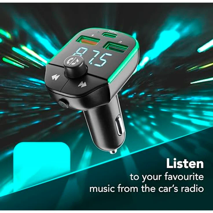 Cellularline Car FM Transmitter, drahtloses Audiosystem mit Bluetooth® Verbindung, Schwarz – Bild 2