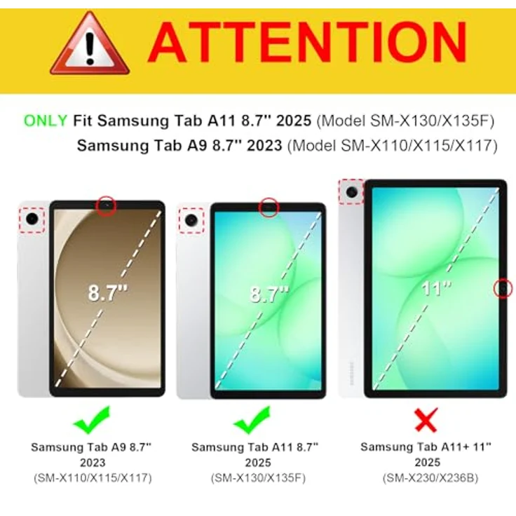 FINTIE Hülle für Samsung Galaxy Tab A11 8,7" 2025/Tab A9 8,7 Zoll, Ultra Dünn mit Transparenter Rückseite, Schwarz, Praktischer Trifold-Ständer und Sicherer Magnetverschluss – Bild 2
