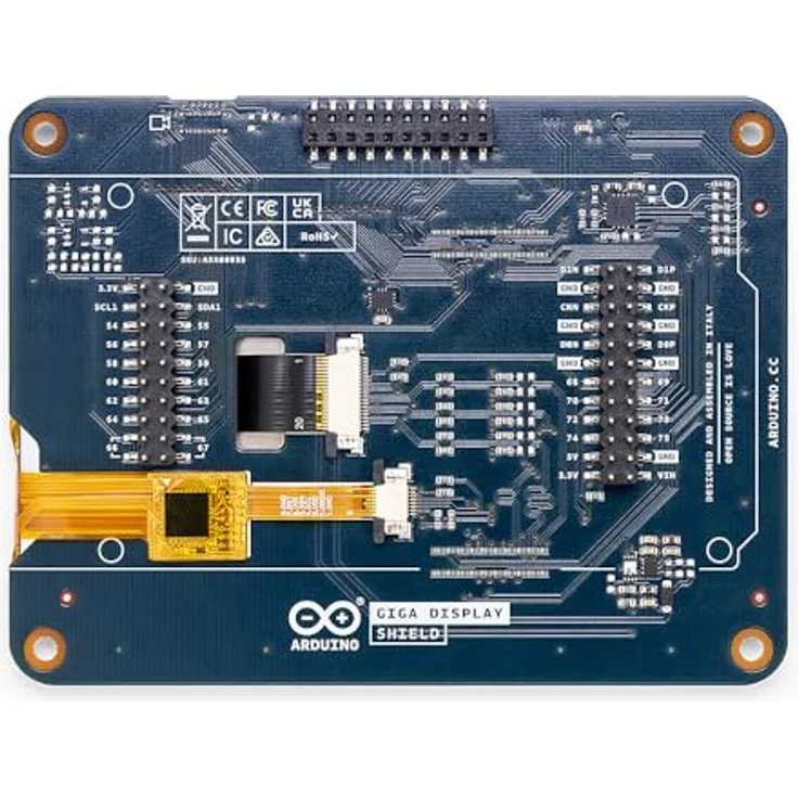 Arduino GIGA Display Shield, Touchscreen-Monitor 10.1 cm (3.97 Zoll) mit 800 x 480 Pixel, digitalem Mikrofon und 6-Achsen-IMU – Bild 3