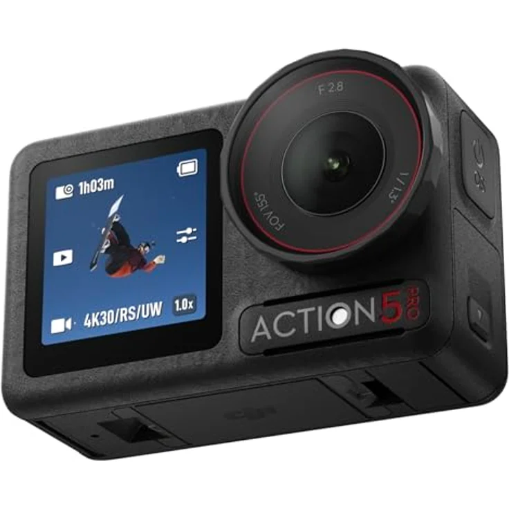 DJI Osmo Action 5 Pro Standard Combo, wasserdichte Kamera mit 1/1,3“ Sensor, 4K/120fps Video, Motivverfolgung, Stabilisierung, Dual OLED Touchscreens, Action Kamera 4K Ideal für Sport, Vlog, schwarz – Bild 1