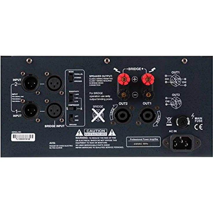 Pronomic TL-1200 Endstufe - Stereo-Leistungsverstärker mit 2x 2400 Watt an 2 Ohm - Lüfter Temperaturgeregelt - Parallel, Stereo und Bridge Mode mit Schutzschaltungen - Ausgangs Schaltungstype Class H, schwarz – Bild 4