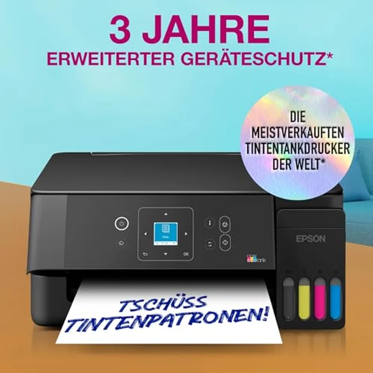 Epson EcoTank ET-2922, Multifunktionsdrucker mit WLAN, Farb-Tintenstrahl, bis zu 11 Seiten pro Minute, großes Papierfach für 100 Blatt, A4 und Legal-formate – Bild 10