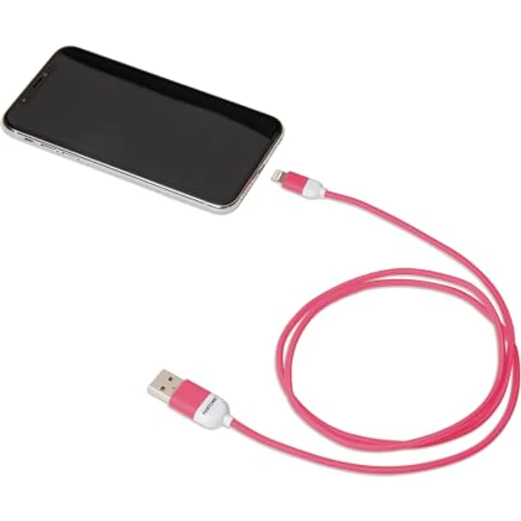 Celly PT-LCS001-5P, USB-Lightning Kabel, 1,5 m, 2,4 A, pink – Bild 2