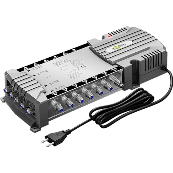 goobay 64875 Sat-Multischalter/Kompakt-Multischalter / 5 Eingänge / 12 Ausgänge / 4K, 8K UHD/DAB+ / für 12 Teilnehmer – Bild 1