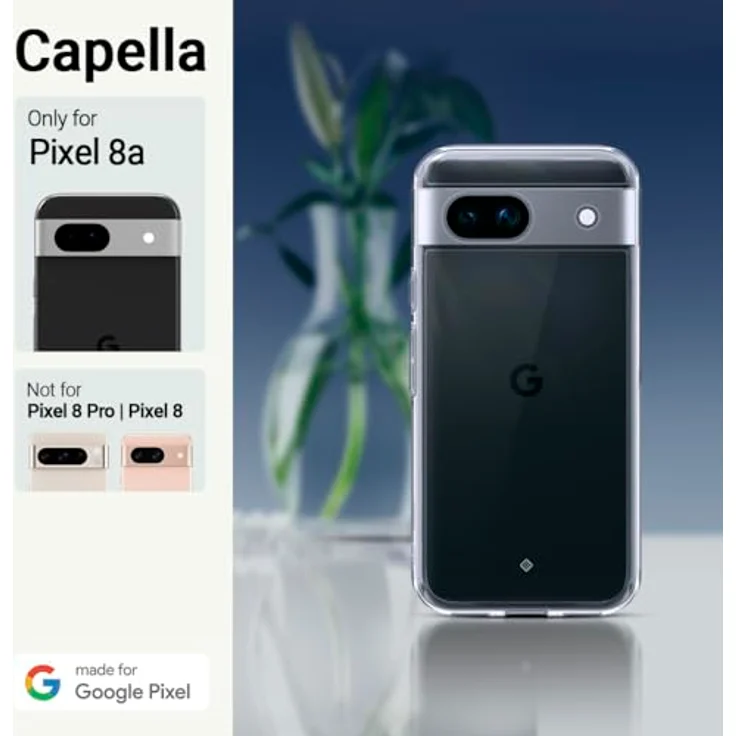 Caseology Capella für Google Pixel 8a Hülle [kristallklar] Fallschutz in Militärqualität, seitliche Griffmuster - Crystal Clear – Bild 2