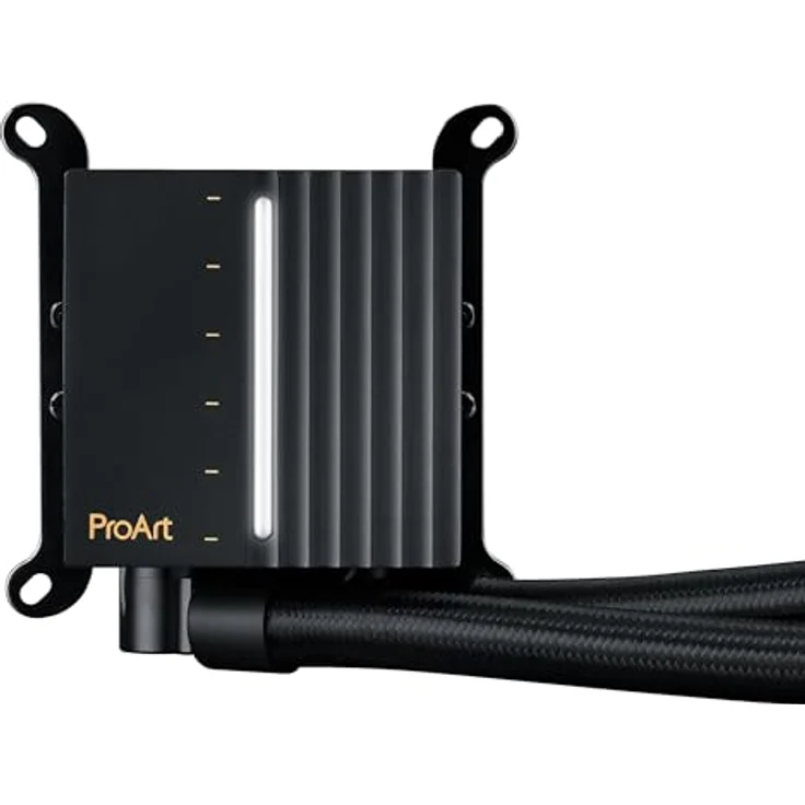 ASUS ProArt LC 420 All-in-One CPU-Wasserkühler (beleuchtete Systemstatusanzeige, Noctua NF-A14 industrialPPC-2000 PWM 140mm Radiatorlüfter, verstärkte, gesleevte Schläuche, schwarz) – Bild 4
