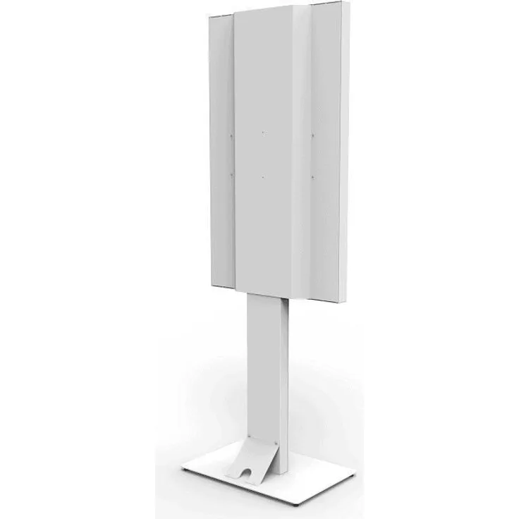 HI-ND Floorstand Glass 55", Standfuß für Digital Signage LCD-Panel, freistehend, Metall und Glas, weiß
