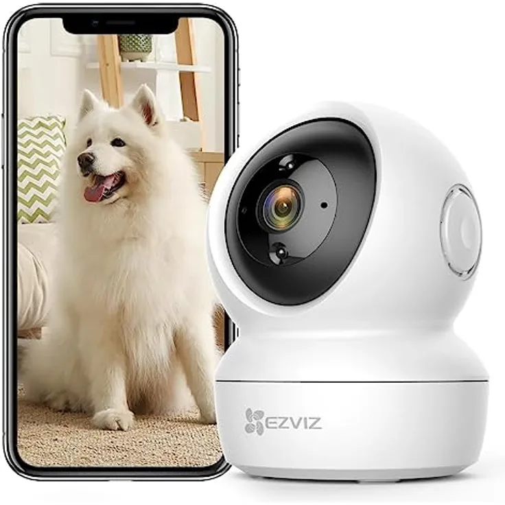 EZVIZ C6N, 1080P WLAN IP Kamera mit schwenkbarem Objektiv, Zwei-Wege-Audio, Bewegungsverfolgung und IR Nachtsicht, kompatibel mit Alexa und Google Home