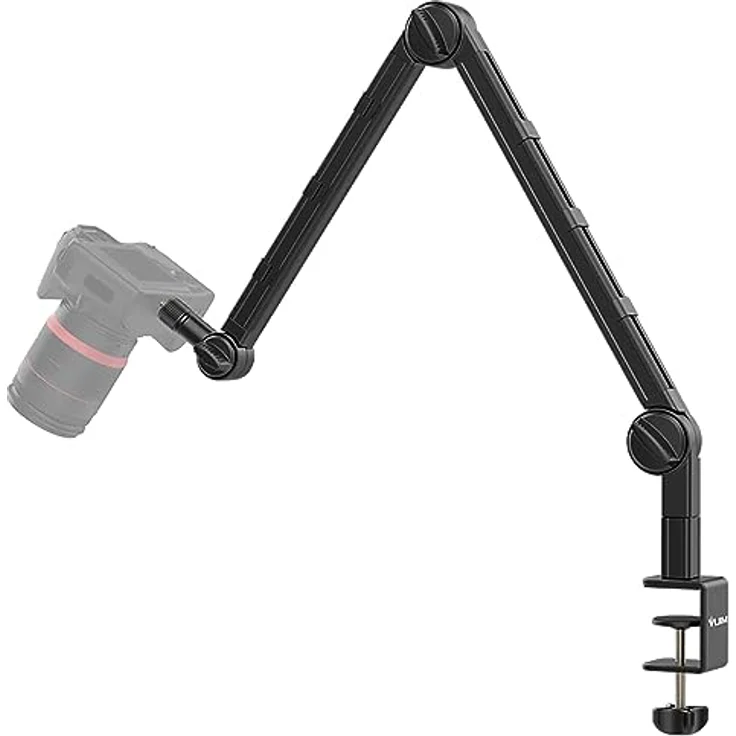 Vijim LS25, Multifunktions-Stativ aus Metall, Schwarz, flexibel einstellbar, 360° drehbar, geeignet für Mikrofone und Kameras bis 2 kg – Bild 2