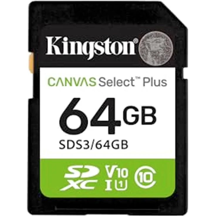 Kingston Canvas Select Plus SD Speicherkarte 64GB SDXC Gen3, 150MB/s C10 UHS-I U1 V10 für Full-HD-Videos – Bild 1
