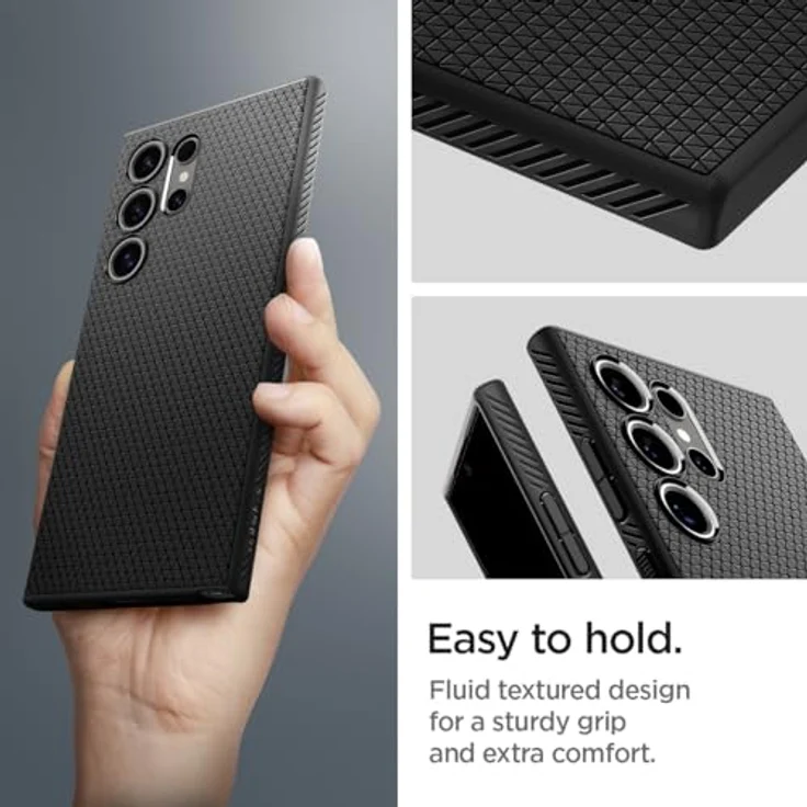 Spigen Liquid Air Hülle Kompatibel mit Samsung Galaxy S24 Ultra -Schwarz Gemustertes TPU mit Air Cushion Technologie – Bild 4