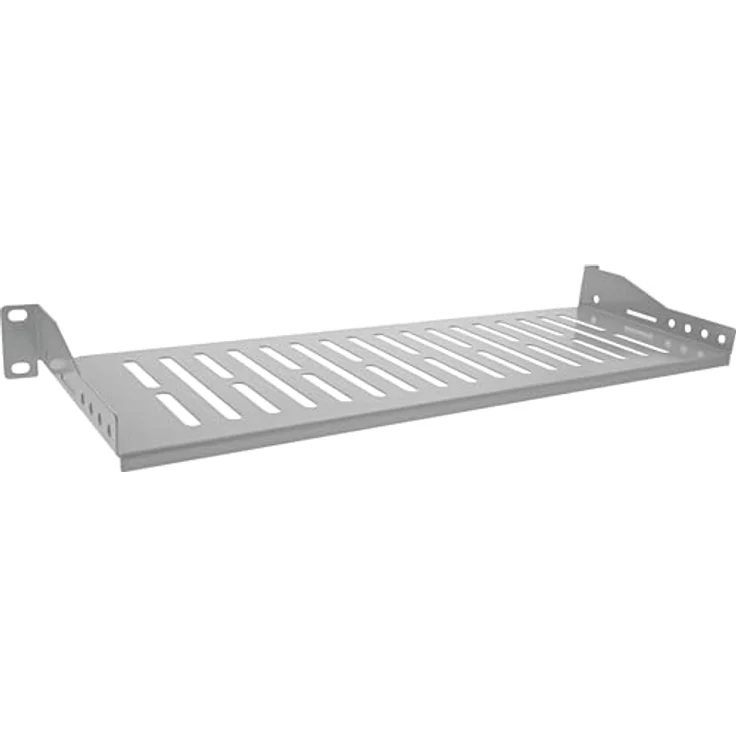 InLine 19" Fachboden, pulverbeschichtet, 150mm, 10kg, 1HE, grau RAL 7035, 19114B – Bild 2