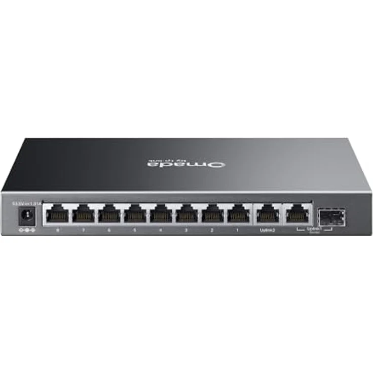 TP-Link Omada ES210GP, Netzwerk Switch mit 10 Ports, 8x PoE+ und 63 Watt Leistung, Schwarz – Bild 2