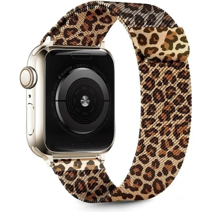 Tech-Protect Lamano Strap für Apple Watch 40 / 41 / 42 mm - Hochwertiges Edelstahlarmband in Braun und Schwarz mit magnetischem Verschluss