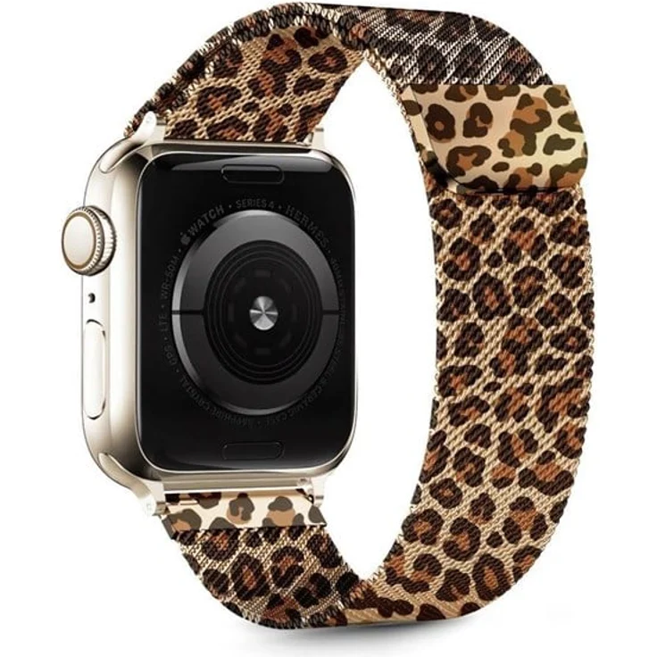 Tech-Protect Lamano Strap für Apple Watch 40 / 41 / 42 mm - Hochwertiges Edelstahlarmband in Braun und Schwarz mit magnetischem Verschluss
