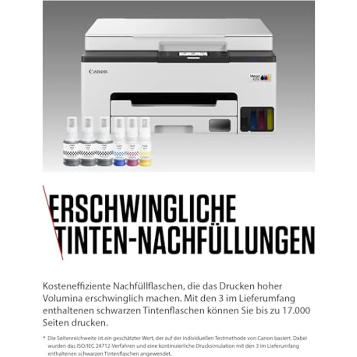 Canon MAXIFY GX1051, 3-in-1 Multifunktionsdrucker mit MegaTank, WLAN, Duplexdruck, 250 Blatt Kassette, inkl. 6 Tintenflaschen – Bild 3
