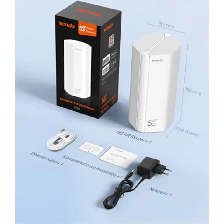 Tenda 5G01 AX1500 Wi-Fi 6 Router, Dual-Band bis 2200 Mbit/s, 5G NR, Weiß – Bild 10