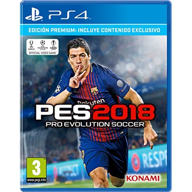 KONAMI PES 2018 Pro Evolution Soccer - Edición Premium, PS4-Spiel mit verbesserter Gameplay-Authentizität und realistischen Animationen