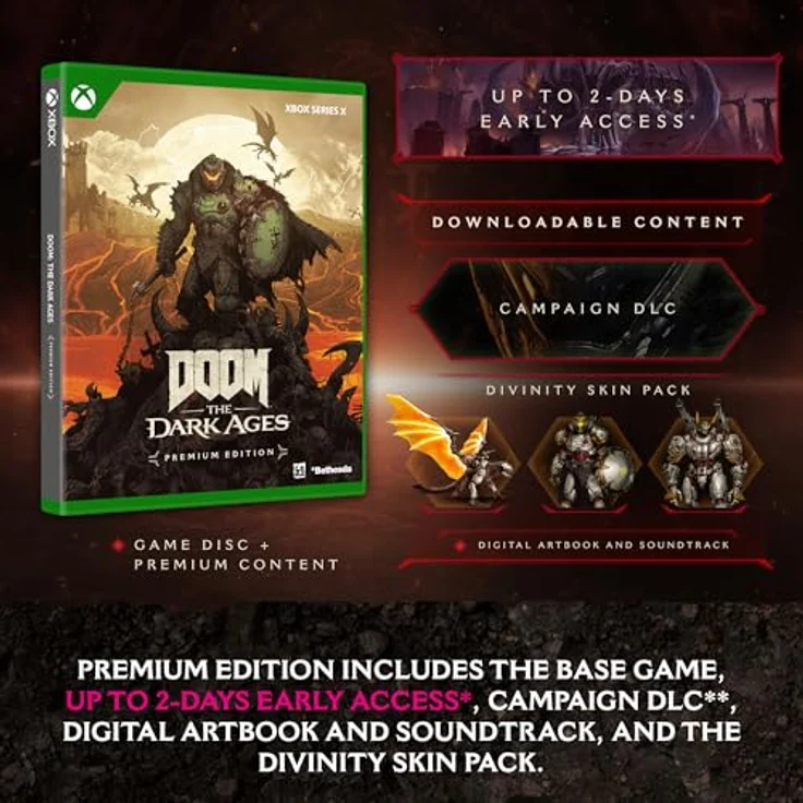 Xbox DOOM: Die dunklen Zeitalter - Premium-Edition, inkl. 2 Tage Early Access, Kampagnen-DLC, Digital Artbook und Soundtrack, für Xbox Serie X – Bild 3
