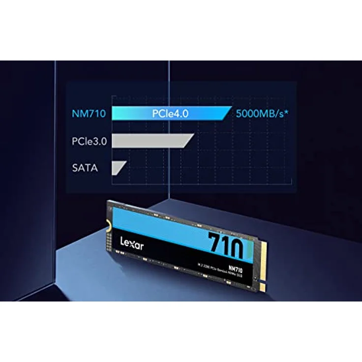Lexar NM710 1TB SSD, M.2 2280 PCIe Gen4x4 NVMe Interne SSD, Bis zu 5000 MB/s Lesen, 4500 MB/s Schreiben, Internes Solid-State-Laufwerk für PC, Laptop und Gamer (LNM710X001T-RNNNG) – Bild 4
