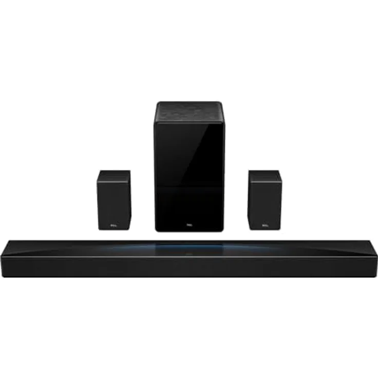 TCL Q85H Pro 7.1.4 Kanal Soundbar mit Dolby Atmos, 860W, HDMI eARC 2.1, Bluetooth 5.1 und drahtlosem Subwoofer, Wandmontierbar, kompatibel mit Apple Airplay